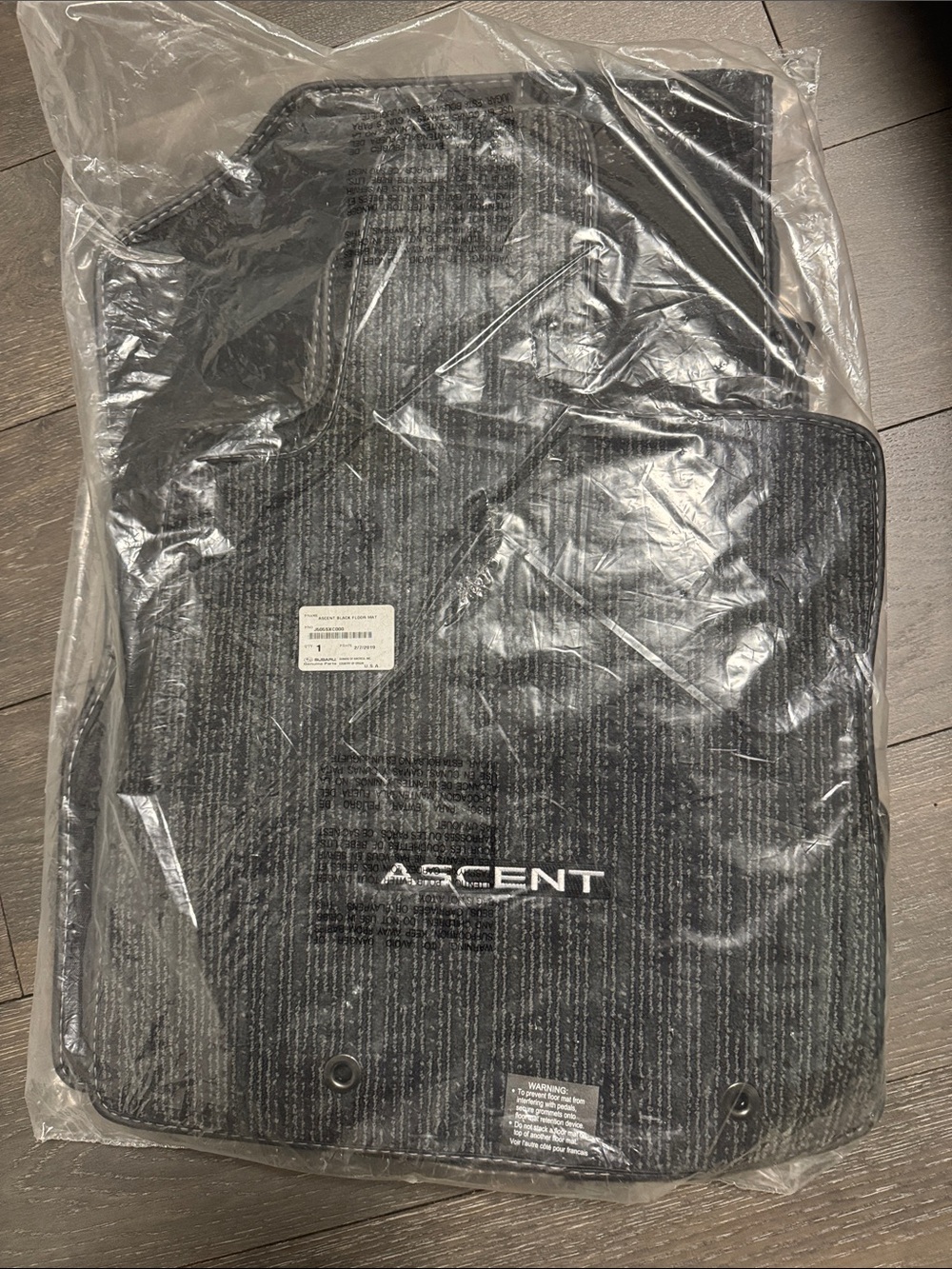 2019 Original Subaru Ascent Black Floor mat set. New Never used